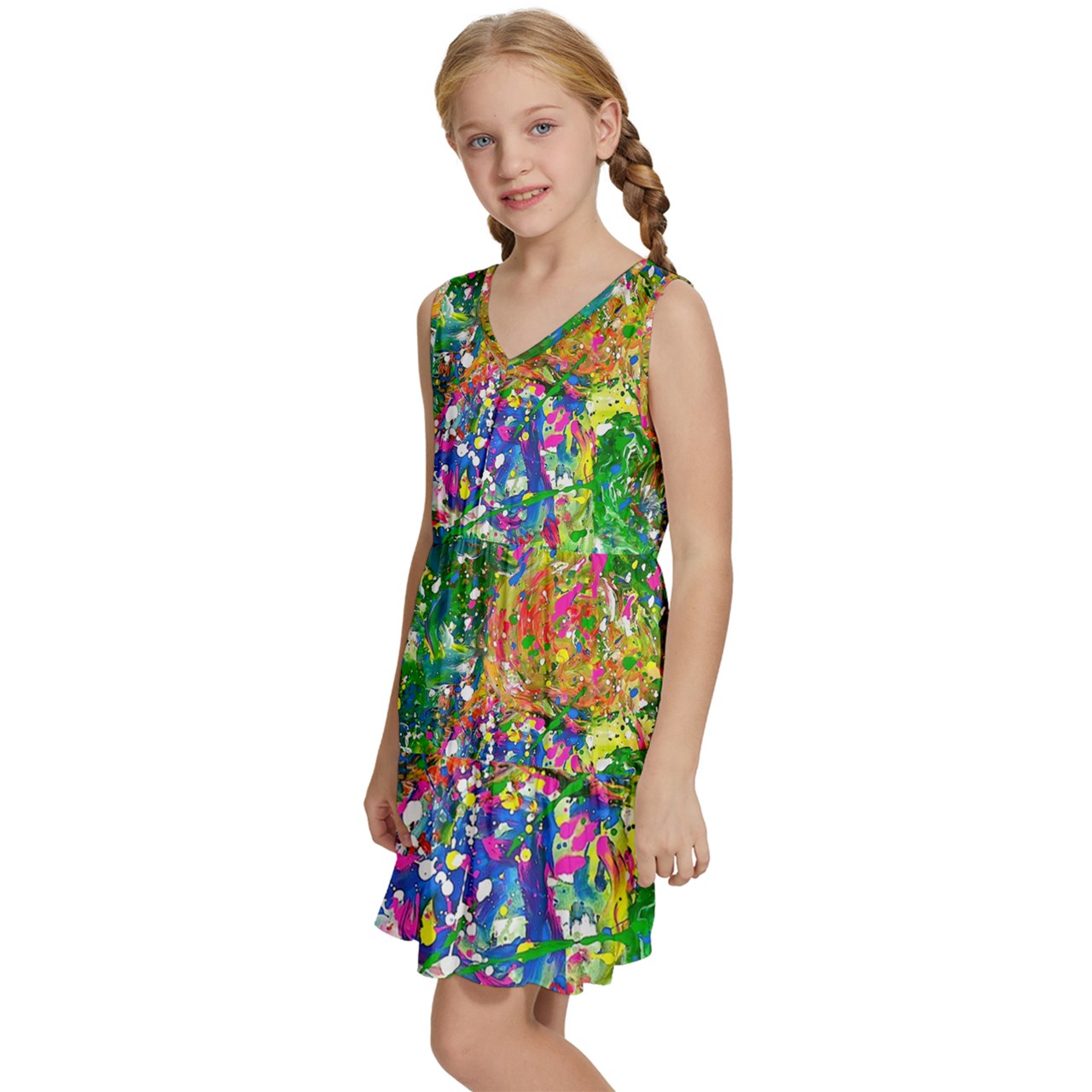 Kids' Sleeveless Tiered Mini Dress