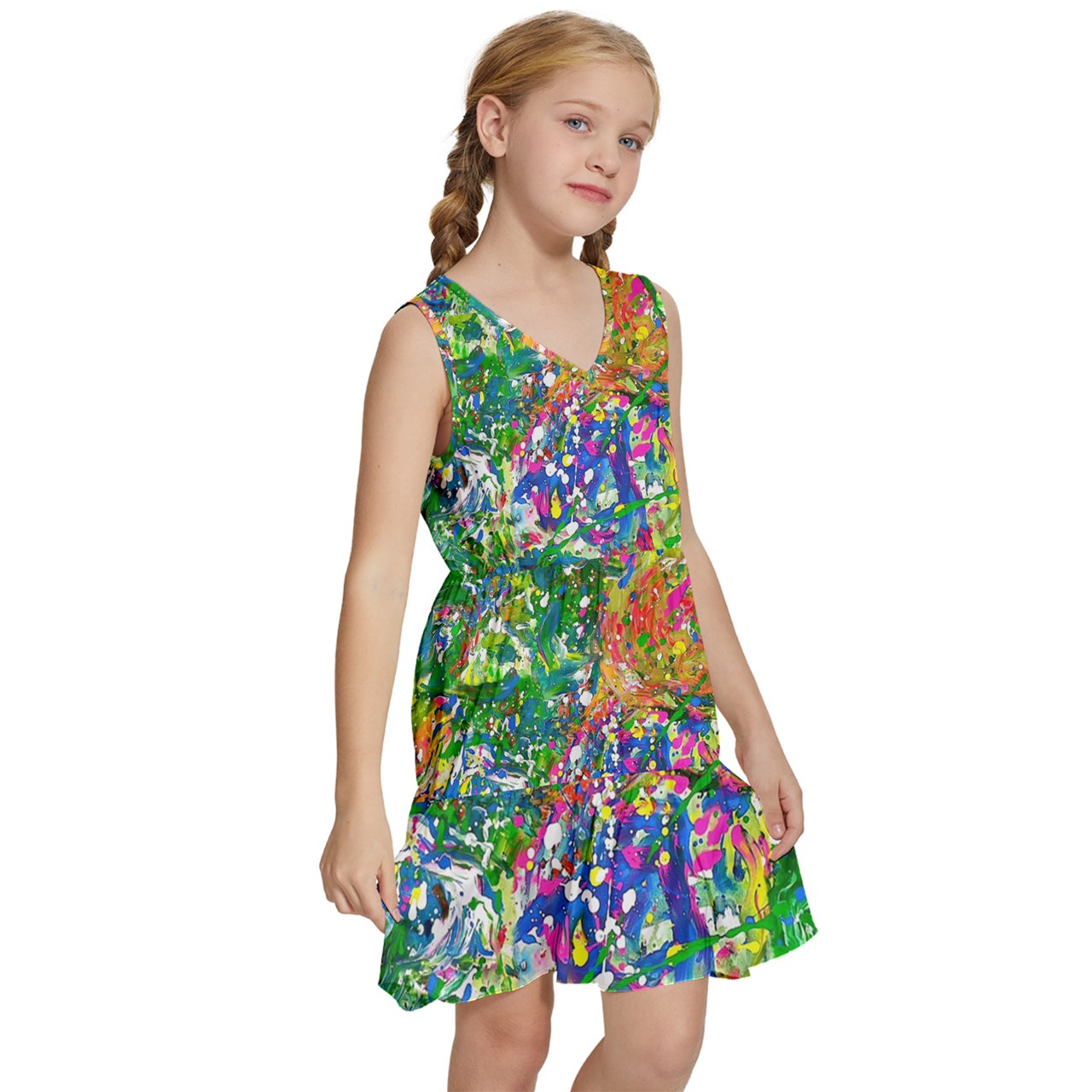 Kids' Sleeveless Tiered Mini Dress