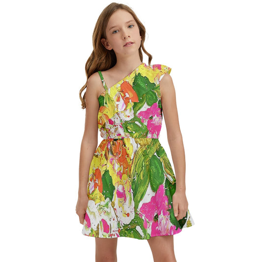 Kids' One Shoulder Party Dress