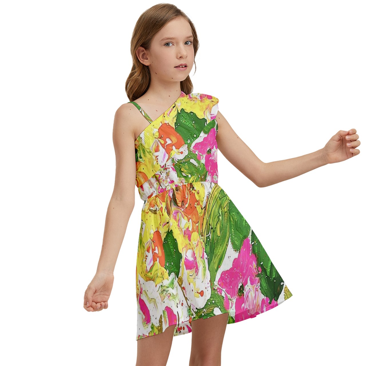 Kids' One Shoulder Party Dress