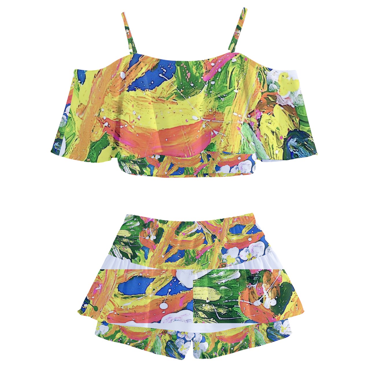 Kids' Off Shoulder Skirt Bikini