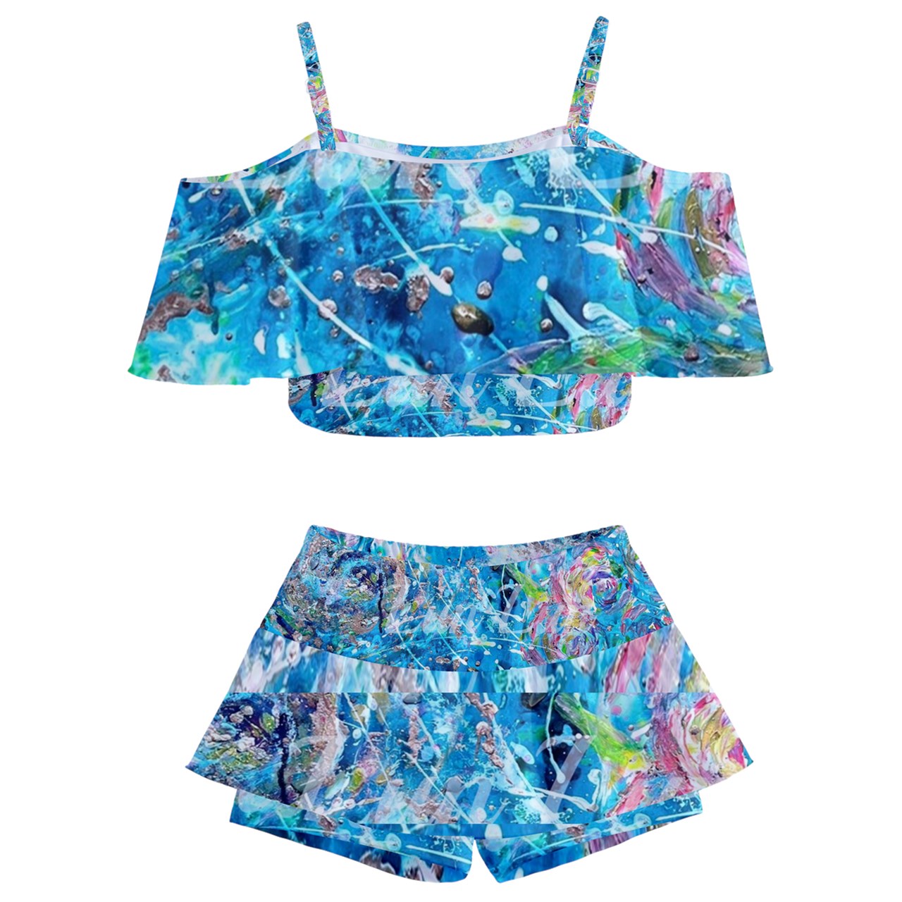 Kids' Off Shoulder Skirt Bikini