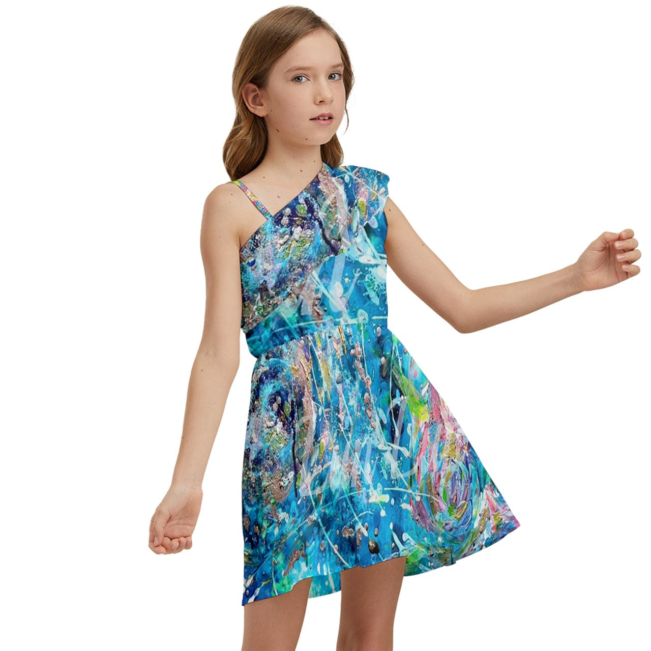 Kids' One Shoulder Party Dress